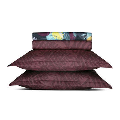 Sheet set cotton satin - Areca Plum