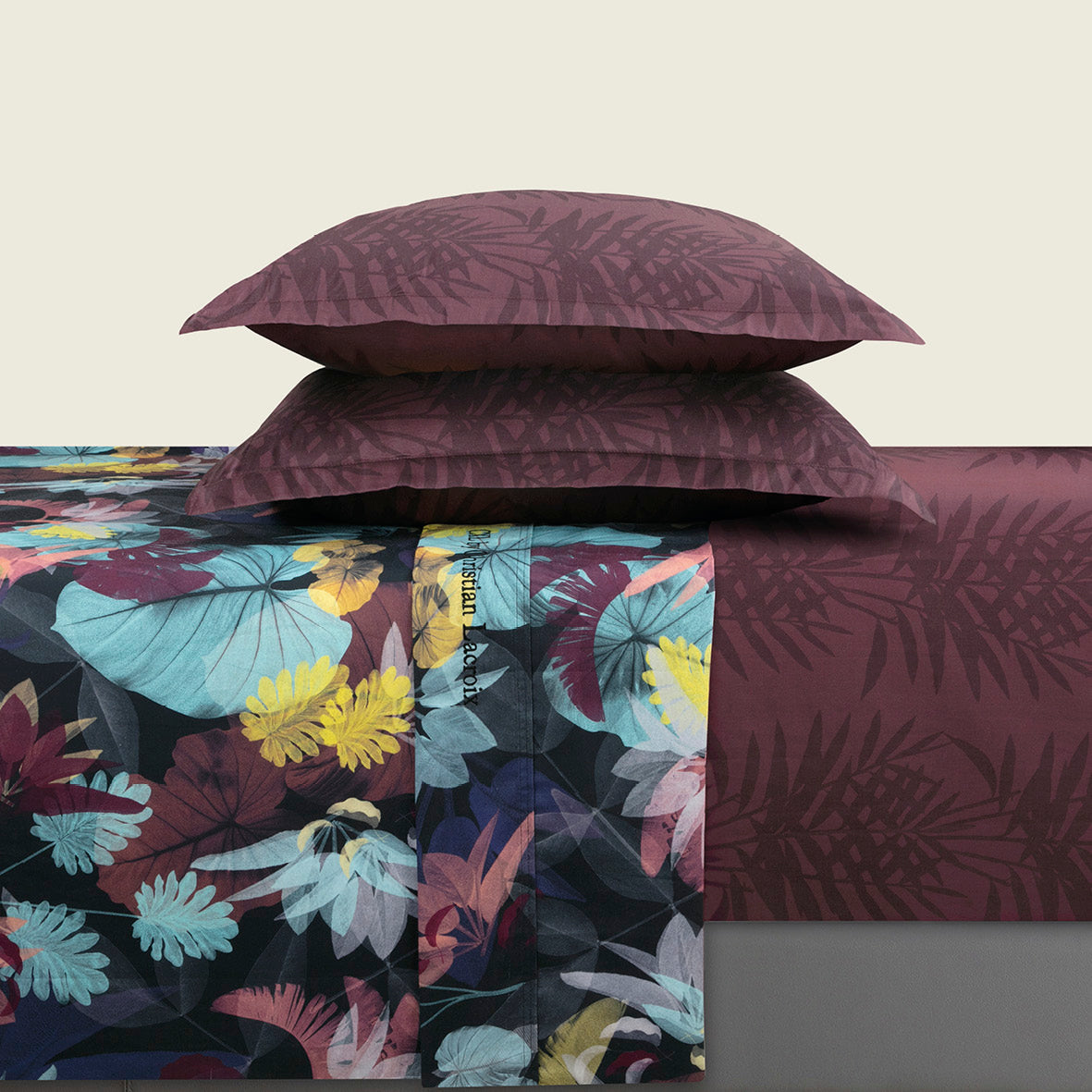 Sheet set cotton satin - Areca Plum