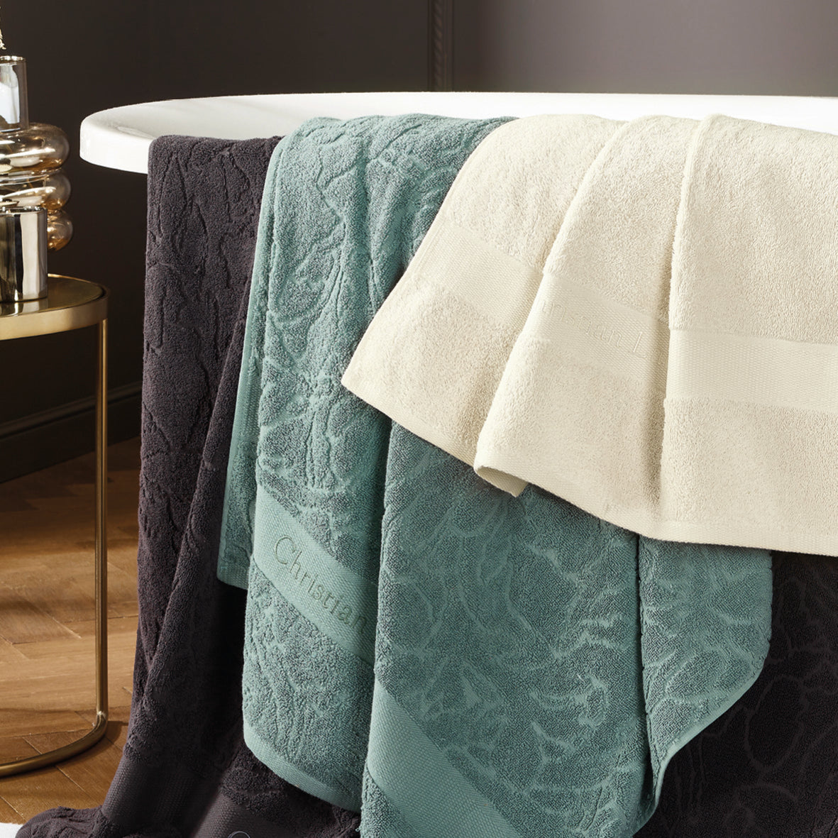 Complete bath linen set combed cotton - Azur - 14 pieces