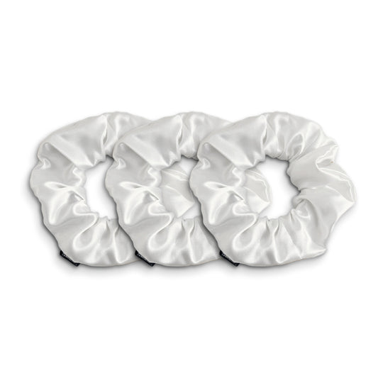 Large scrunchy silk Ondine White - D 11 cm