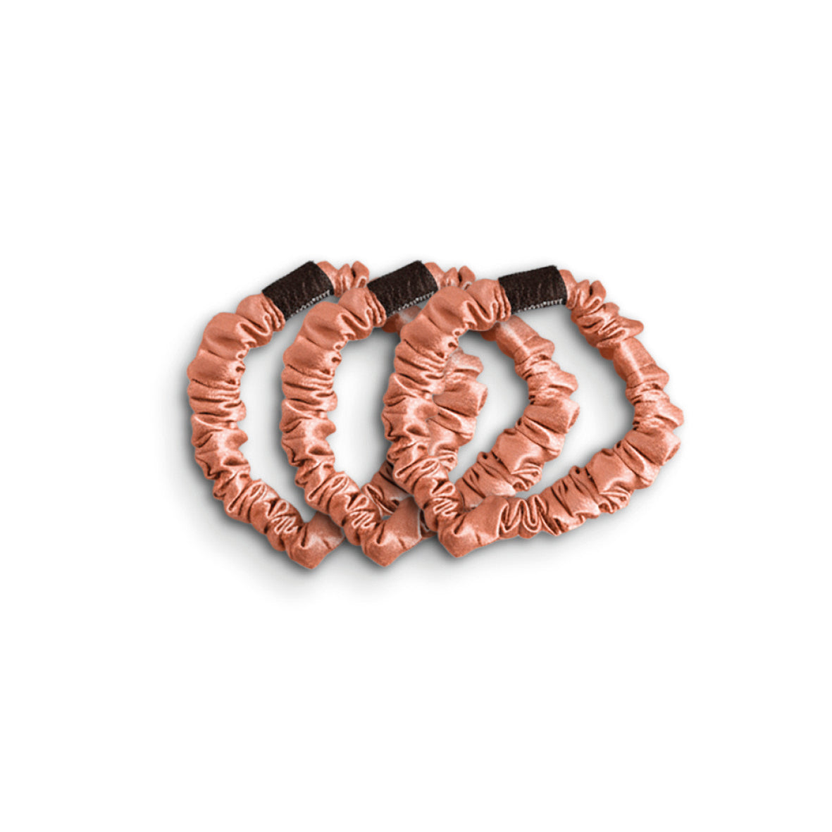 Skinny scrunchy silk Althéa Rose gold - D 6 cm
