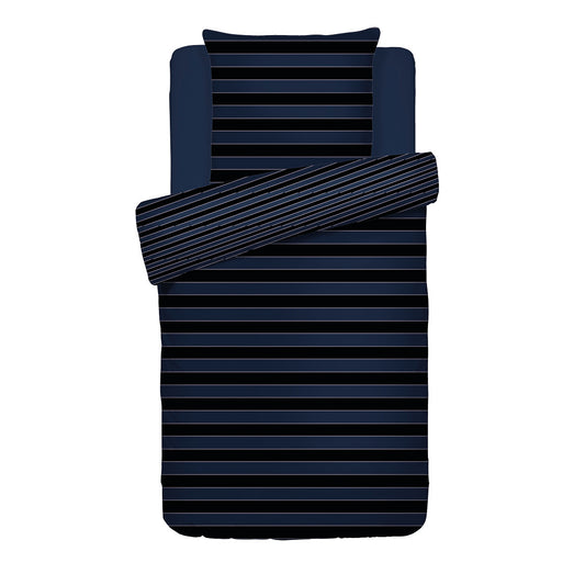 Duvet cover + pillowcase cotton satin - Eclipse Dark blue