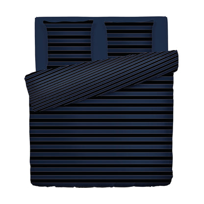 Duvet cover + pillowcase cotton satin - Eclipse Dark blue