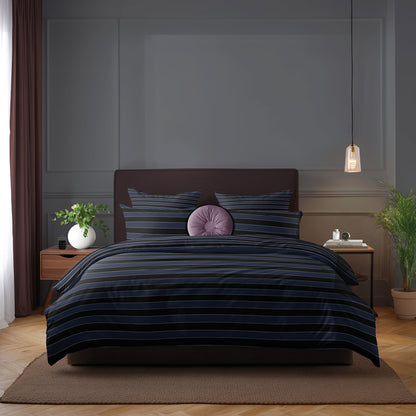 Flat sheet cotton satin - Eclipse Dark blue