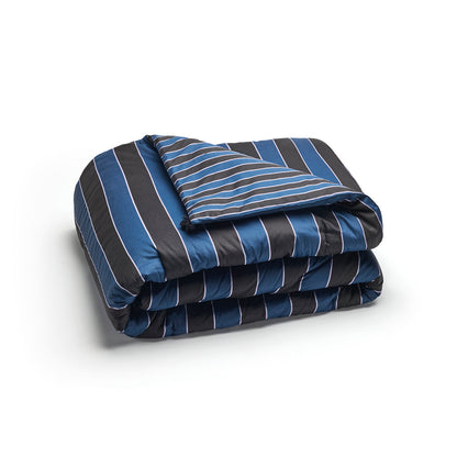 Quilt with tassels cotton satin Eclipse Dark blue - 140 x 200 cm