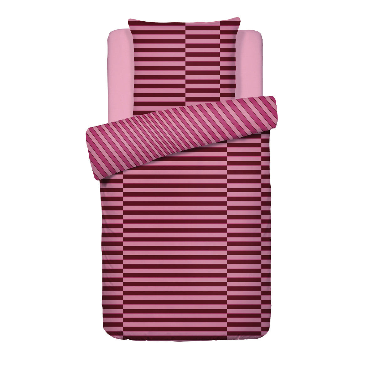 Duvet cover + pillowcase cotton satin - Eclat Pink