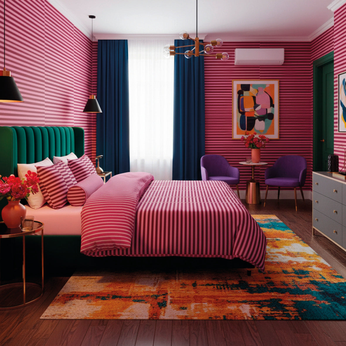 Duvet cover + pillowcase cotton satin - Eclat Pink