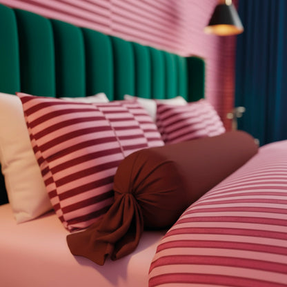 Pillowcase cotton satin - Uni Burgundy 02