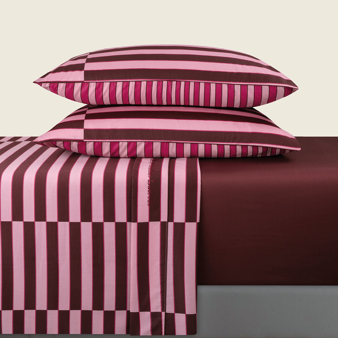 Quilt with tassels cotton satin Eclat Pink - 140 x 200 cm