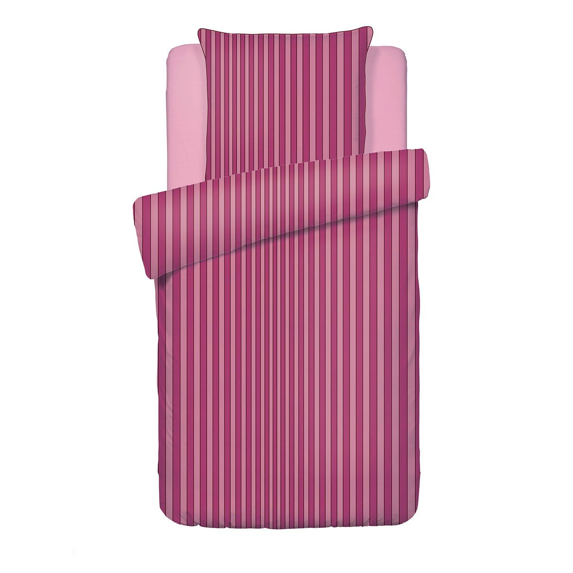 Duvet cover + pillowcase cotton satin - Faisceau Pink