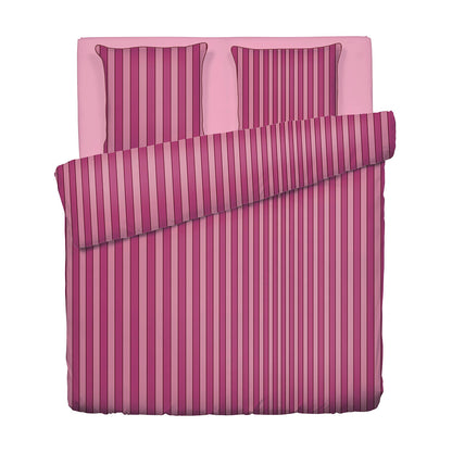 Duvet cover + pillowcase cotton satin - Faisceau Pink