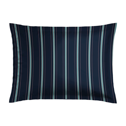 Taie d'oreiller satin de coton Tigelle Bleu foncé