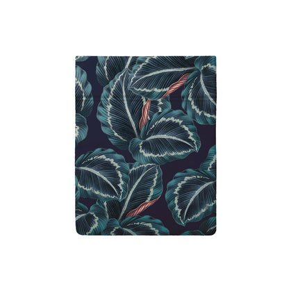 Flat sheet cotton satin - Calathea Dark blue