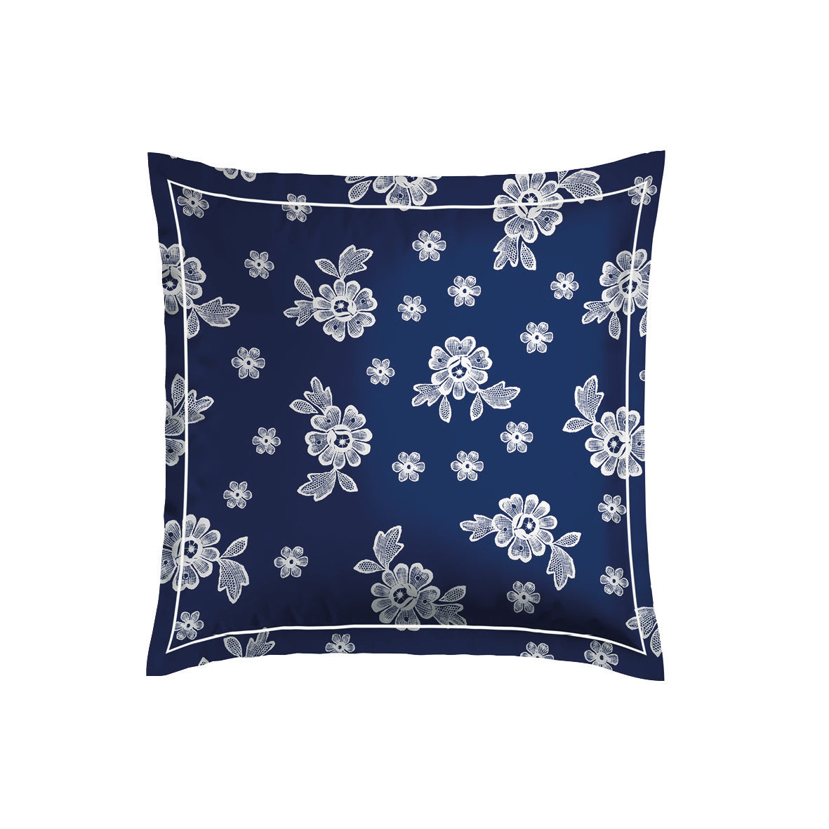 Pillowcase cotton satin - Passementerie Blue
