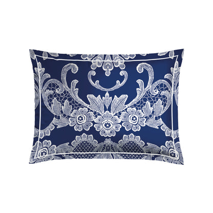 Pillowcase cotton satin - Blossom / Passementerie Dark blue