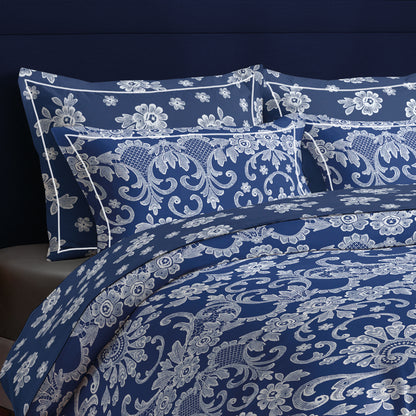 Pillowcase cotton satin - Blossom / Passementerie Dark blue