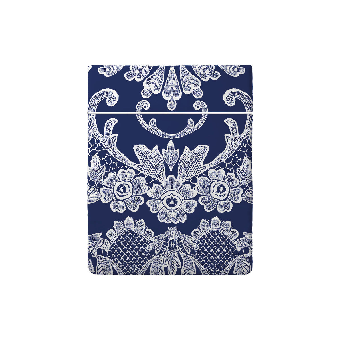 Flat sheet cotton satin - Passementerie Blue