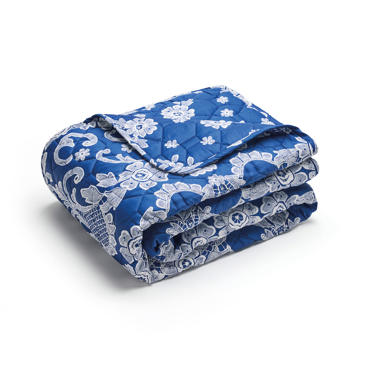 Bedspread cotton satin Passementerie Blue - 220 x 250 cm