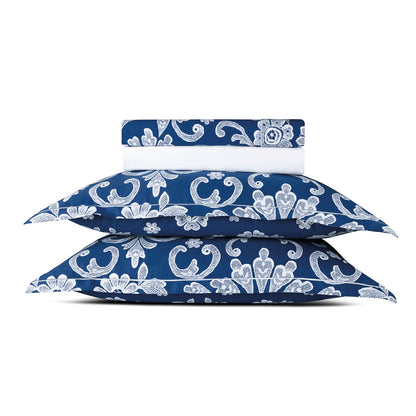 Sheet set cotton satin - Passementerie Blue