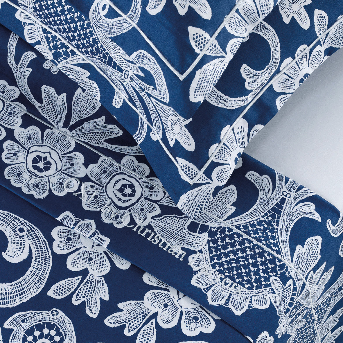 Sheet set cotton satin - Passementerie Blue