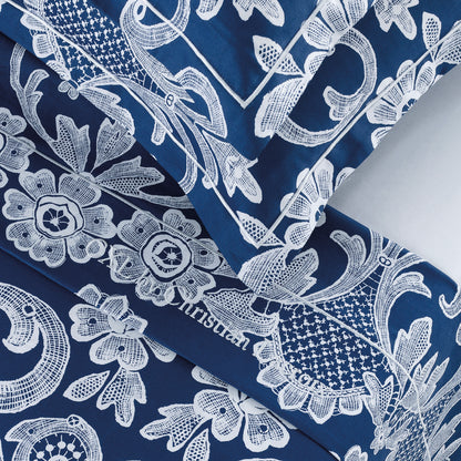 Sheet set cotton satin - Passementerie Blue