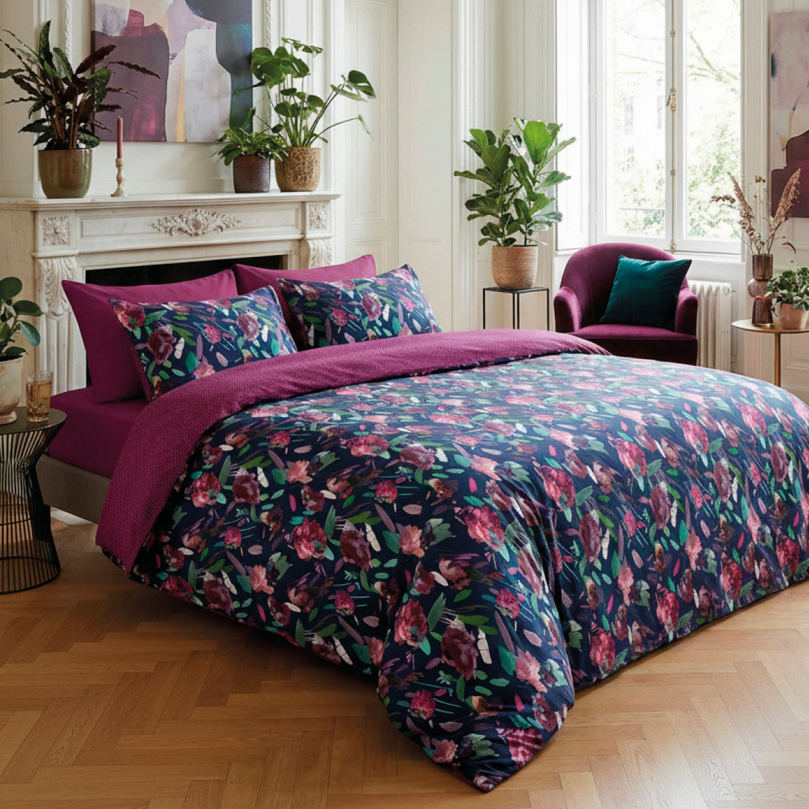 Pillowcase cotton satin - Pollen Plum