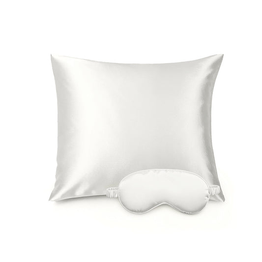 Pillowcase + eyemask silk - Brume de soie White 63 x 63 cm + 8,5 x 20,5 cm