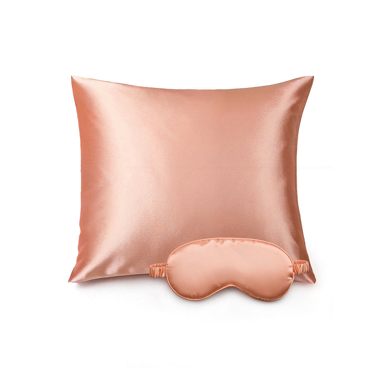 Pillowcase + eyemask silk - Brume de soie Rose gold 63 x 63 cm + 8,5 x 20,5 cm