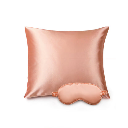 Pillowcase + eyemask silk - Brume de soie Rose gold 63 x 63 cm + 8,5 x 20,5 cm