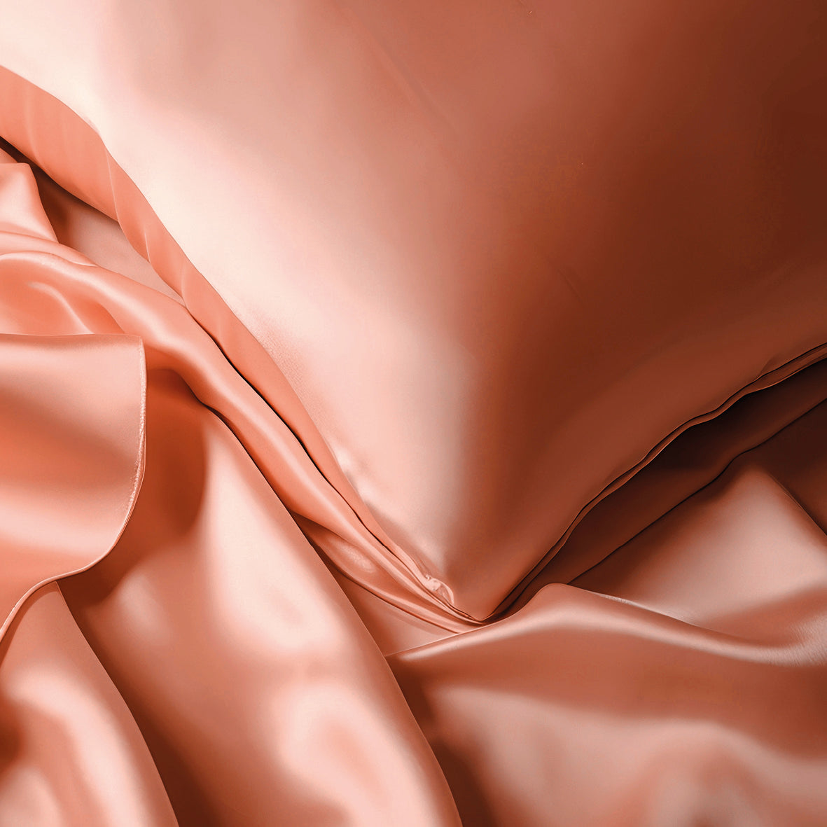 Pillowcase + eyemask silk - Brume de soie Rose gold