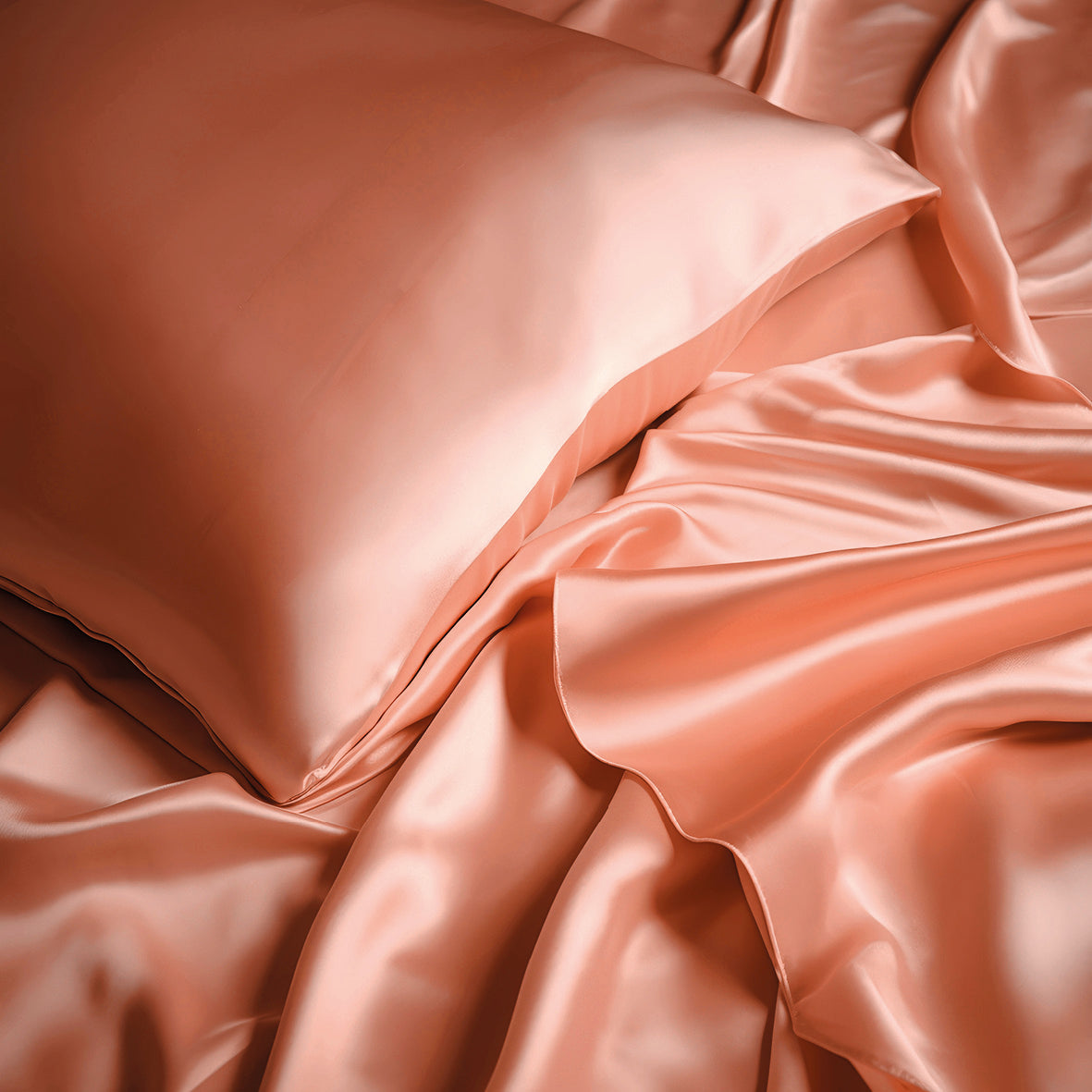 Pillowcase + eyemask silk - Brume de soie Rose gold