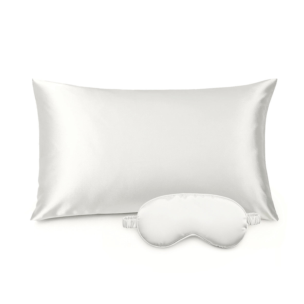 Pillowcase + eyemask silk - Brume de soie White 50 x 70 cm + 8,5 x 20,5 cm
