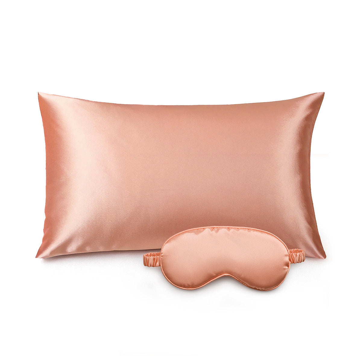 Pillowcase + eyemask silk - Brume de soie Rose gold 50 x 70 cm + 8,5 x 20,5 cm