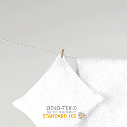 Pillowcase cotton satin - Arabesque White