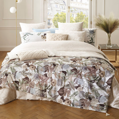 Quilt with tassels Garden Taupe - 140 x 200 cm