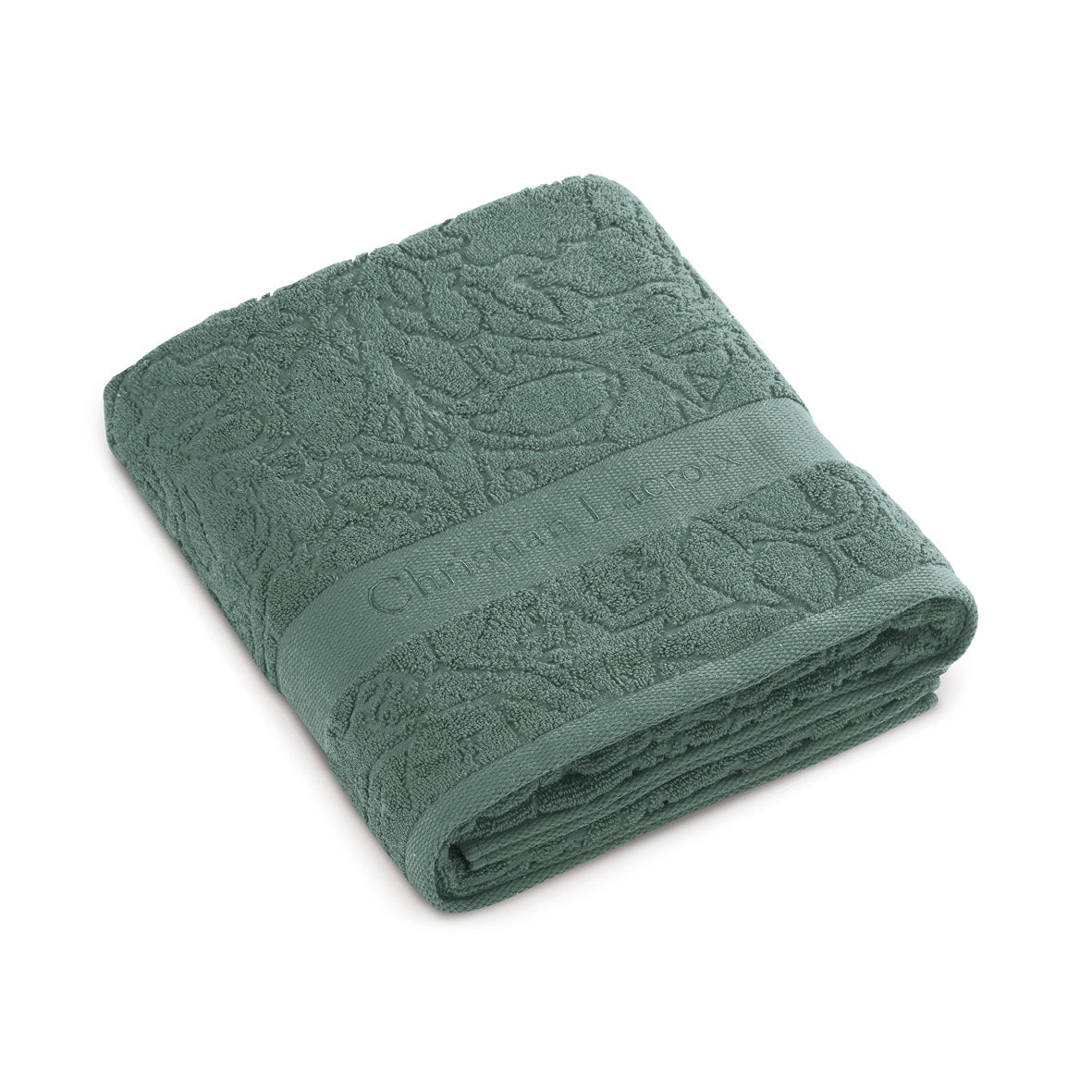 Bath towel combed cotton Jacquard - 90 x 180 cm Sage green