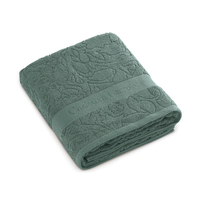 Bath towel combed cotton Jacquard - 90 x 180 cm Sage green