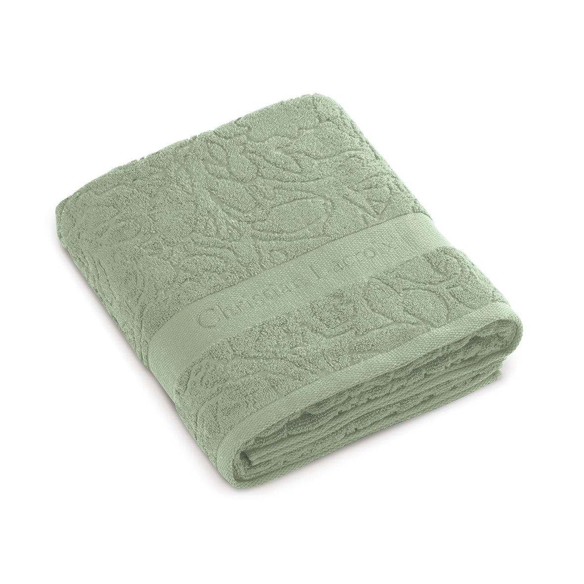 Bath towel combed cotton Jacquard - 90 x 180 cm Almond green