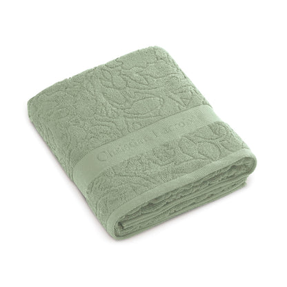Bath towel combed cotton Jacquard - 90 x 180 cm Almond green
