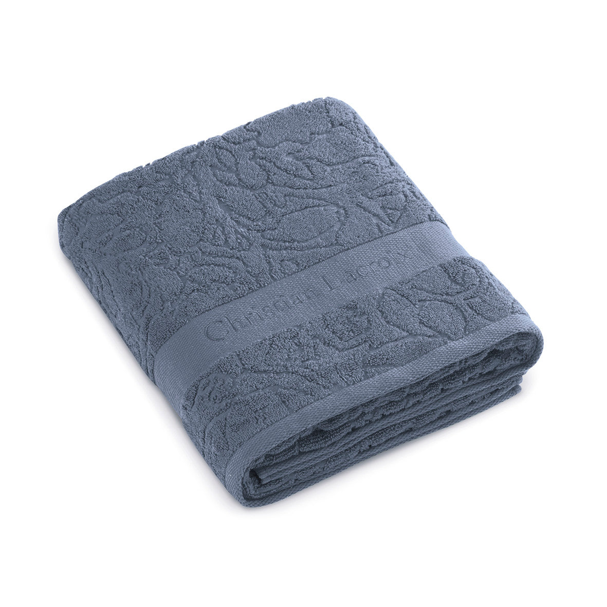 Bath towel combed cotton Jacquard - 90 x 180 cm Blue grey