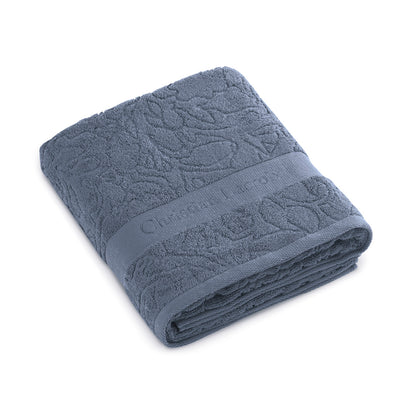 Bath towel combed cotton Jacquard - 90 x 180 cm Blue grey