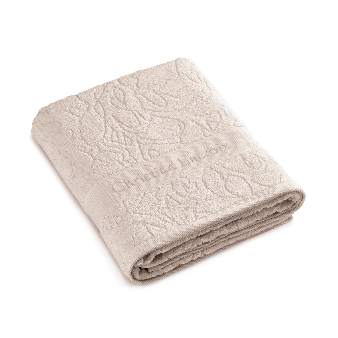 Bath towel combed cotton Jacquard - 90 x 180 cm Sand