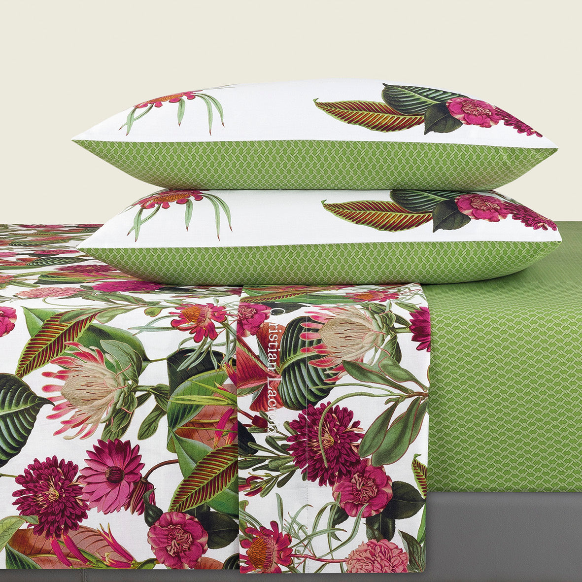 Sheet set cotton satin - Garden Green