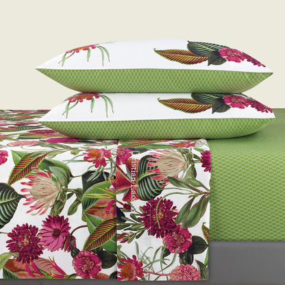 Sheet set cotton satin - Garden Green