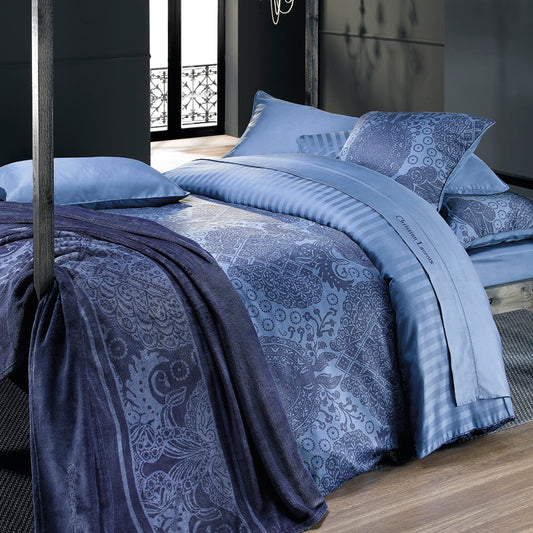 Complete Pack of Bedlinnen 100% cotton satin 9 pieces - Arles Blue