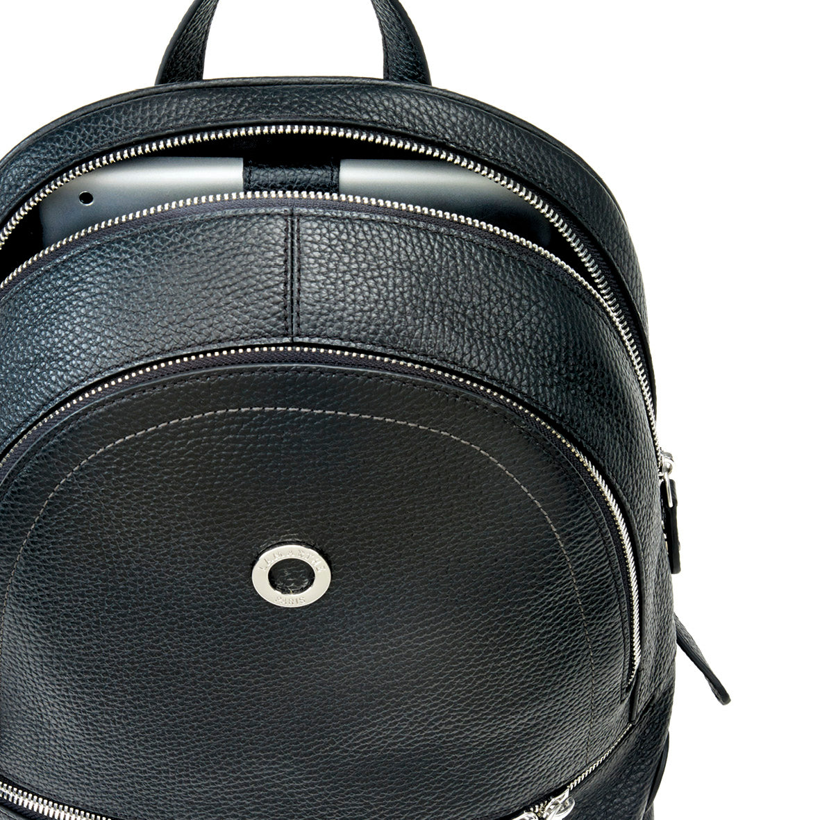 Leather backpack in black