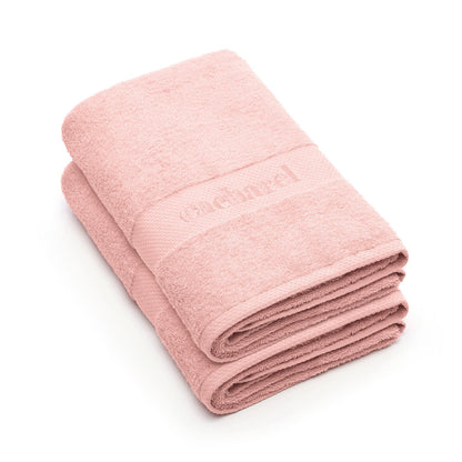 Set of 2 bath towels Salmon pink