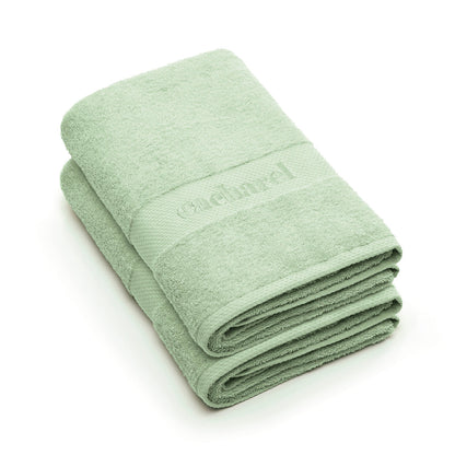 Set of 2 bath towels Meadow green