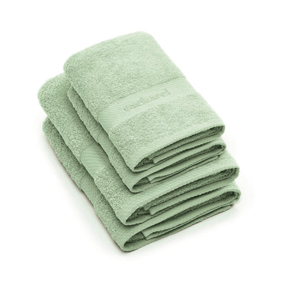 Set of 2 hand towels + 2 bath towels Meadow green