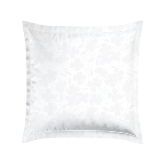 Pillowcase(s) cotton satin - Jacquard woven - Petites Fleurs white